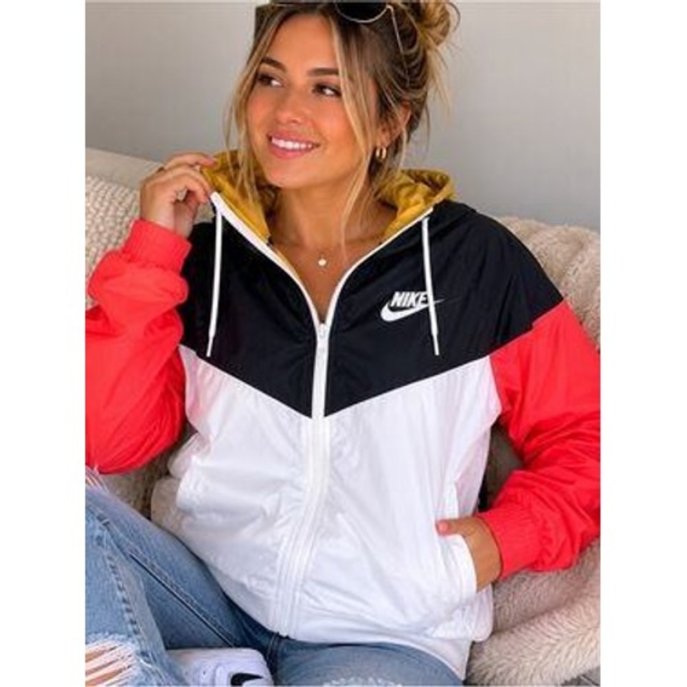 Nike Sportswear Windrunner Hooded Windbreaker Jacket Colorblock Women Small‎